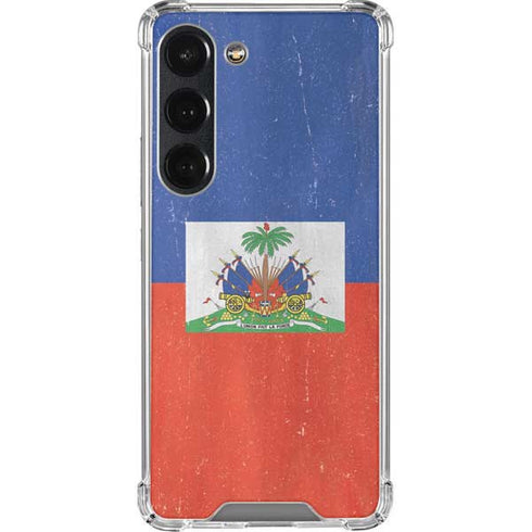 Haiti Flag Distressed Galaxy S23 Clear Case